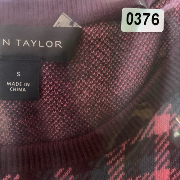 Ann Taylor Womens Plaid Knit Top Sz S Preppy Academia Ivy League Old Money - Picture 6 of 6